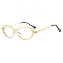 1 Pair Women's Oval Frame Minimalist Y2K Metal Glasses, Casual Fashionable Suitable For Daily Wear, Reading, Street Style, Office - Multicolor - View 5