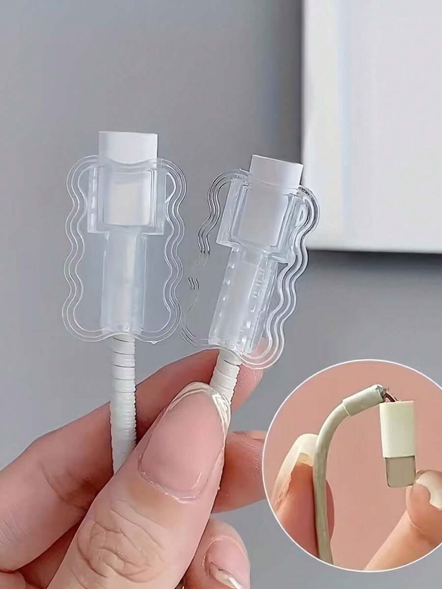 Bộ 10 chiếc ống bảo vệ cáp trong suốt dạng sóng, phù hợp cho iPhone, điện thoại thông minh và máy tính bảng - Ống bảo vệ cáp dày dặn, bảo vệ dây sạc di động, bảo vệ cáp TPU, không kèm pin, phù hợp làm phụ kiện bảo vệ cáp dữ liệu điện thoại di động, bảo vệ cáp, bảo vệ cáp điện thoại, thiết kế trong suốt, bảo vệ linh hoạt. - Nhiều màu - Xem 1