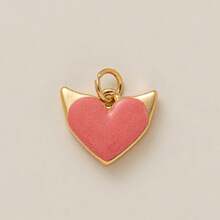 1pc New Bowknot Zirconia Heart Shaped Pendant, 18K Gold Plated, Waterproof And Fade-Resistant, DIY Jewelry Accessory, Necklace, Bracelet, Earring, Keychain, Bag, Women Jewelry, Wallet, Small Pendant, Gift - Multicolor - View 17