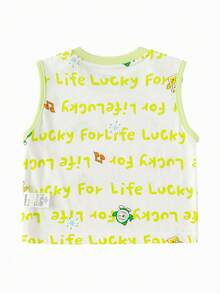 Balabala Baby Sleeveless Tank Top, Infant Summer Wear, Lightweight & Design 2026 - White Green Tone - View 2