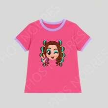 Camiseta Belinha Cantora Infantil Pink Meninas Juvenil Festas Youtuber Criança Show Nova Coleção - Multicolorido - Visão 1