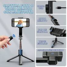 Selfie Stick con Tripie y Estabilizador para Smarth Phone con Carga USB - Negro - Ver 5
