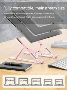 Soporte para mini portátil, soporte plegable para escritorio y tableta, elevador portátil y ajustable - Multicolor - Ver 7