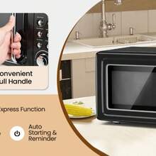 700W Retro Countertop Microwave Oven With 5 Micro Power And Auto Cooking Function - US A Type Plug(110-127V) - View 5