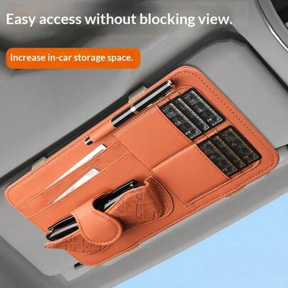 车载遮阳板眼镜夹，多功能车载收纳盒，收据夹车载整理袋，时尚眼镜夹