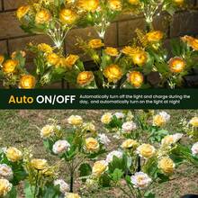 8 Pack Solar Garden Lights Outdoor, 42" Tall 42 LEDs Hibiscus Solar Flower Lights, IP65 Waterproof Decorative Landscape Lighting For Pathway Patio Yard Walkway Decor (Warm White) - Hibiscus - View 6
