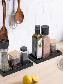 Khay đựng đồ dùng nhà tắm và bàn trang điểm, khay silicon, thích hợp cho bàn trang điểm, phòng tắm, bồn rửa nhà bếp và phòng khách, có thể tái sử dụng. - A - Xem 6