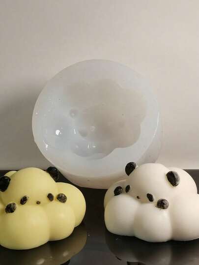 可爱卡通熊猫和云朵DIY手工石膏香薰硅胶模具，多用途