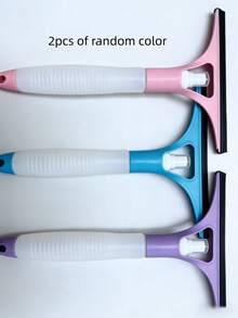 2 piezas Escurridor rápido sin agua, diseño minimalista y práctico, patrón antideslizante de unicolor, mango largo y forma ancha, cuchilla de silicona suave, no deja marcas de agua, herramienta de limpieza de vidrio, suministros para el hogar y la cocina, espejo de baño, puerta de vidrio, aplicable en encimeras de cocina - A - Ver 8