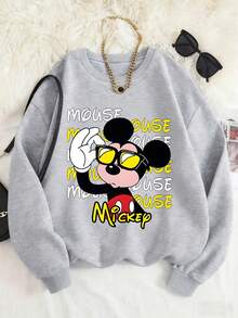 Disney Officially Licensed Unisex Kids' Sweatshirt (Ages 1-14) | 100% Polyester, Ultra Comfortable & Super Soft Heather Grey, Stylish Mickey Mouse Graphic Print, Relaxed Fit, High Aesthetic Appeal, High Repeat Customer Rate, Everyday Versatile, Commute Essential, Disney Limited Edition Design, New Arrival, Express Delivery - 灰色 - 查看 1
