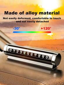 Temporary Parking Number Plate, Movable Car Number Plate, Creative Metal Roller Car Sign Phone Plate With Clear Numbers, Alloy Material Resistant To Summer Heat, Compact Design Not Blocking Driving Vision, Placed Inside Car Without Occupying Space - Multicolor - View 6