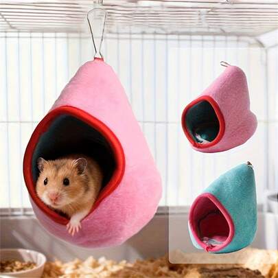 Máng ăn mới cho chuột hamster, lồng nuôi hamster tại nhà kèm tổ treo, cành cây và võng.