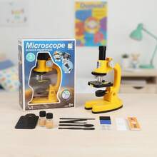Children Microscope Kit 200X/600X/1200X Home School Educational Toys Science Lab Toys Biological Science Toy Microscope For Kids Beginner Microscope Set Gift - Yellow - View 10