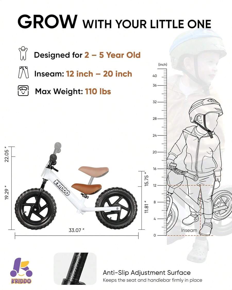 ¡RecomendadoKRIDDO Bicicleta de equilibrio para niños pequeños de 2 años, edad de 24 meses a 5 años, bicicleta de empuje de 12 pulgadas con placa personalizada (3 juegos de calcomanías incluidas), equilibrio constante, bicicleta de regalo para 2 a 3 niños y niñas¡Top de Temporada - Rosa - Ver 1