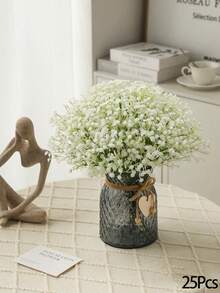 1/9/18/36支精美逼真白色仿真满天星花束，可搭配郁金香——适用于卧室、客厅、婚礼、派对、情人节、父亲节、毕业典礼、母亲节、复活节装饰以及送给女友的礼物。母亲节礼物、闺蜜礼物、生日礼物、新娘捧花、送给女性的礼物、仿真花、仿真植物、家居装饰、婚礼装饰、婚礼配饰。 - 白色 - 查看 11