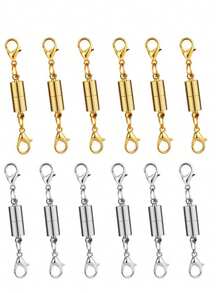 Magnetic Necklace Clasps And Closures. Necklace Jewelry Extender With Strong Magnet. Magnetic Necklace Clasp For Jewelry Necklace Bracelet Making. Gold And Silver Plating - Multicolor - View 1