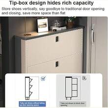 Zapatera Organizador Zapatos Moderno Práctico Para Hogar - Perfecto Para El Vestíbulo De Entrada - Gris - Ver 4