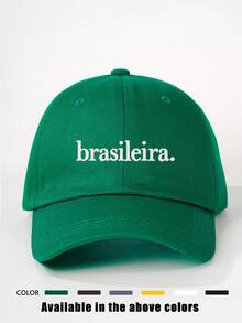 1件女款刺繡 Brasileiras 棒球帽，世界盃戶外可調節防曬休閒帽，適合春秋旅行、海灘度假，男款遮陽帽，Y2K 風格青年帽 - 棒球帽 - 查看 1