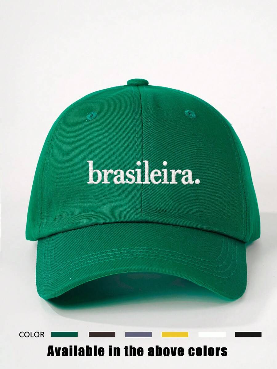 1件女款刺繡 Brasileiras 棒球帽,世界盃戶外可調節防曬休閒帽,適合春秋旅行、海灘度假,男款遮陽帽,Y2K 風格青年帽 - 棒球帽 - 查看 1