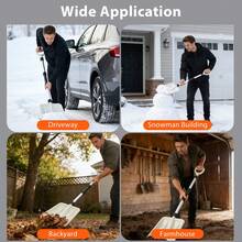 COSTWAY 26 Cm Wide Snow Shovel Lightweight Transfer Shovel, White - A - View 7