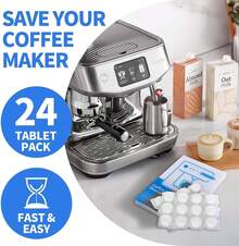 Coffee Machine Cleaning Tablets, Machine Descaler Tablets, 24PCS Coffee Machine Descaler Tablets - Plant-Based Universal Cleaner For   , Deep Cleaning Descaling Solution (24PCS) - Black - View 2