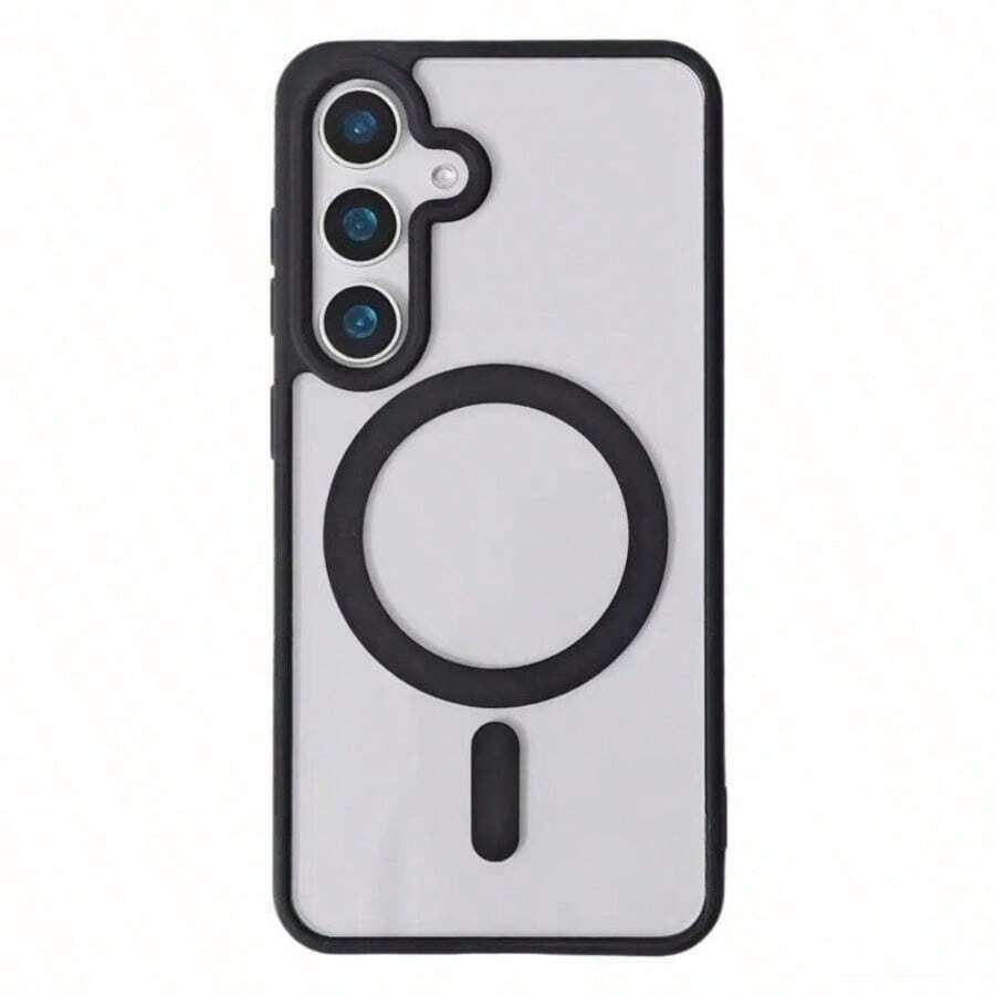 Compatible With Samsung S26, S25, S24, S23, S22 Series Models. Stylish Magnetic Phone Case, Also Compatible With IPhone 17 Pro Max, 16, 15, 14, 13, 12, 11 Pro Max. Available In Multiple Color Options For A Fashionable And Refined Look. - 黑色 - 查看 1