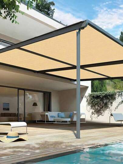 Beige Sunshade Net, Garden Sunshade Cloth, Beige Sunshade Net, Garden Plant Cover, Sunshade Bench, Sunshade Sail, Awning, Outdoor Swimming Pool Sunshade Canopy Available In Multiple Sizes, High-Density Polyethylene Material Resistant To UV, Suitable For Outdoor, Garden, Balcony, Plants, Camping, Automotive, Sunshade Canopy, Etc.