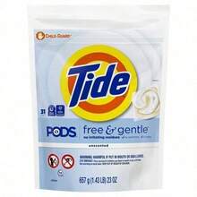 PODS Free And Gentle Laundry Detergent Soap Pacs, Of Unscented Hypoallergenic Pacs For Sensitive Skin. These 3-In-1 Pre-Measured Pacs Combine Detergent, Stain Remover & Brighteners Without Dyes Or Perfumes. Dermatologist-Recommended Formula Gently Cleans While Being  For Babies & Skin Allergies,31 Count . Ideal For Family Laundry, Children's Clothes & Sensitive Skin Needs In All Machines. The Rapid-Dissolving Film Provides Complete Stain Removal & Odor Elimination Without Irritants For Peace Of Mind In Every Load. - 31 - Xem 11
