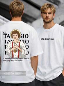 Religious T-Shirt Saint Tarcisius Patron Saint Of Altar Servers Catholic Church Devotees - 白色 - 查看 2
