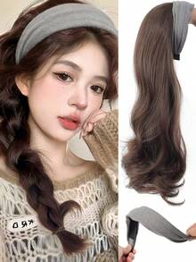 合成长直发发带半假发夹式接发蓬松自然假发金色发片带发带合成自然假发黑色棕色蓬松半假发接发女士 - 彩色 - 查看 20
