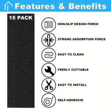 8片装家用防滑楼梯踏板，免胶防滑楼梯垫，室内商用简约防水踏步垫 - 多色 - 查看 11