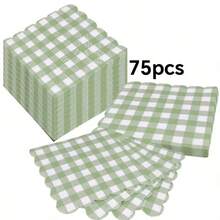 25pcs/50pcs/75pcs/Set Soft Square Spring Plaid Napkins, 2-Ply, 24cm*24cm Opened, Suitable For: Wedding, Tea Party, Birthday Party Decoration, Party Decoration, Party Supplies, Holiday Decoration, Holiday Supplies - Multicolor - View 7