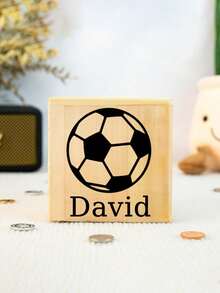 1 pieza Hucha personalizada, Regalo para niños con nombre personalizado, Hucha con tema de fútbol personalizada, Decoración personalizada con nombre, Caja de almacenamiento de monedas, Opción perfecta para regalo de cumpleaños o ducha, Tapa abatible cerrada, Regalo de decoración del hogar multifuncional, Adecuado para jóvenes, habitación, oficina o ideas de regalo, Decoración de habitación, Caja de ahorros Beejar, Caja sorpresa de cumpleaños, Caja recuerdo de bautizo, Caja Butler, Moneybox - Multicolor - Ver 7