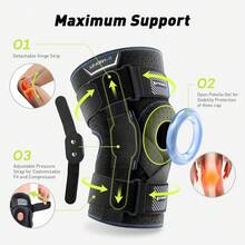 Hinged Knee Brace For Men Women Adjustable Knee Support With Side Stabilizers For Knee Pain Relief, Meniscus Tear, Arthritis Pain And Support Plus Size ACL Knee Braces (Large) - 均碼 - 查看 5