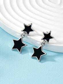 1 Pair Elegant Geometric Star Dangle Earrings, Suitable For Women's Daily Wear - Star Earrings - View 5