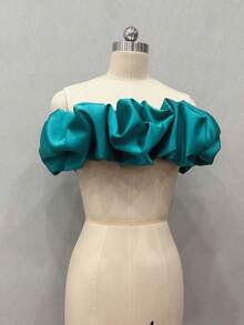 One White Satin Strapless Bridal Accessory Shawl With Adjustable Back For Wedding Dress Valentine's Day Valentines Fall Clothes For Women - Multicolor - View 31