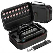 Estuche de transporte HEYSTOP compatible con Switch 2, con 18 cartuchos de juegos, impermeable y a prueba de polvo para Switch 2 y accesorios de Switch 2, con asas y correas para el hombro - Negro - Ver 8