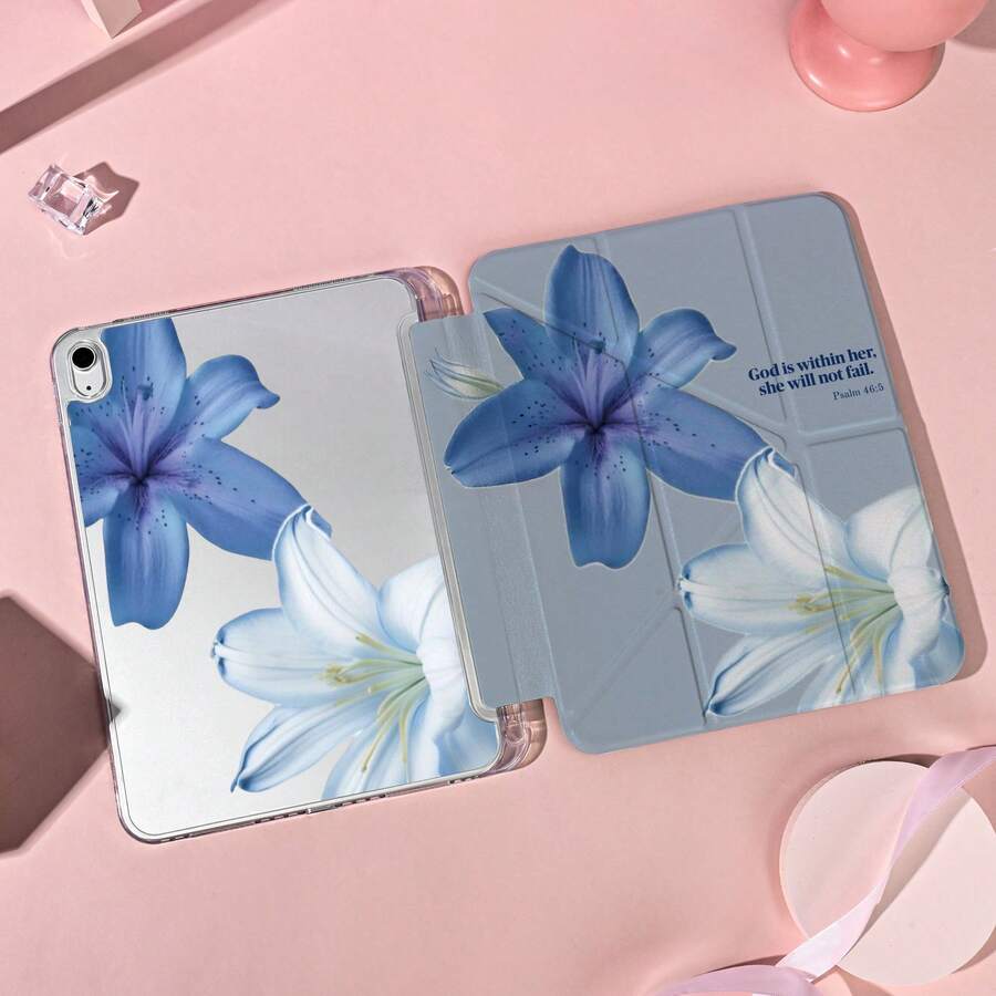 1个带笔槽的多角度磁吸支架保护套，支持自动休眠/唤醒功能，可爱平板电脑保护套，兼容Pro/Air/三星Galaxy A9/S9/S7/S10+/小米Pad/5/6/7 - 彩色 - 查看 1