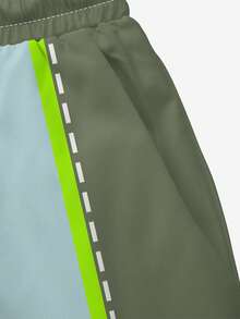 Men's Quick-Dry Mesh-Lined Swimming Shorts With Contrast Color, Seagull Print, Drawstring Waist And Side Pockets - Multicolor - View 5