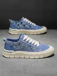 2025 New Niche Fashion Breathable Versatile Outdoor Canvas Sneakers, Anti-Slip , Suitable For All Seasons - Blue - View 10
