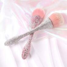Luxury Diamond-Encrusted Makeup Brush - Nylon Bristles, Diamond Rose Makeup Brush,Perfect Powder Makeup Effect, Fragrance-Free, Suitable For All Skin Types,Ideal Beauty Tool - Multicolor - View 5