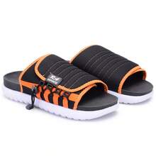 Asuna 3.0 Casual Polyester Lace-Up Outdoor Slippers - Black With Orange, White Sole - View 8