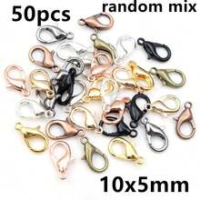 50pcs Small Alloy Lobster Clasp Hooks Connector For Necklace Bracelet Chain DIY Jewelry Making Accessories - Lobster Clasp - View 14