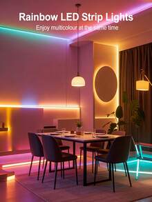 16.4ft Bedroom Decorative Light Strip, RGB LED Light Strip, 44-Key Remote Control, Neon Light, Flexible DIY Design Suitable For Bedroom, Living Room, Gaming, Party Decoration, LED Neon Light Strip, LED Light, LED Light Strip, Bedroom LED Light, 16.4ft LED Light, 44-Key Remote RGB LED Neon Light Strip, RGB Color Changing Smart Light, Bedroom LED Light, Color Changing LED Light Strip With 44-Key Remote, Home LED Light Strip, Party Decorative Light - Multi-color light - View 3