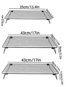 2pcs/1pc Foldable Baking Cooling Rack, Suitable For Cooking, Baking, Drying, Grilling, Cookies, Pizza, Cakes, Easy To Clean Stackable Cooling Rack - Multicolor - View 2