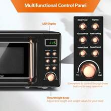700W Retro Countertop Microwave Oven With 5 Micro Power And Auto Cooking Function - US A Type Plug(110-127V) - View 3