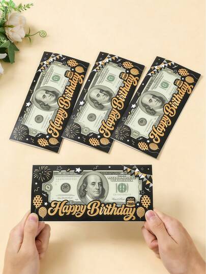 12张生日快乐红包卡，黑金主题生日派对红包礼袋，生日现金礼包信封，生日派对礼品袋，现金盒，宝宝派对生日礼物包装袋，生日红包，一周岁生日礼物包装用品，趣味送礼方式，黑金生日派对用品，生日装饰，生日派对装饰，生日礼物