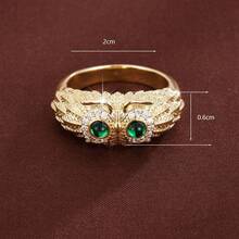 1pc Creative Owl Shaped Design Cubic Zirconia Inlaid Fashion Ring For Women - Multicolor - View 5