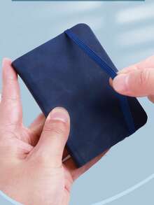 1 Leather A7 Notebook Simple Solid Color Mini Pocket Book Portable Memo Thick Leather Waterproof Texture Equipped With Bandage Suitable For Daily Use - Solid Color Pocket Notebook - View 3