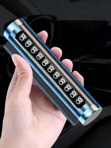 Temporary Parking Number Plate, Movable Car Number Plate, Creative Metal Roller Car Sign Phone Plate With Clear Numbers, Alloy Material Resistant To Summer Heat, Compact Design Not Blocking Driving Vision, Placed Inside Car Without Occupying Space - Multicolor - View 9